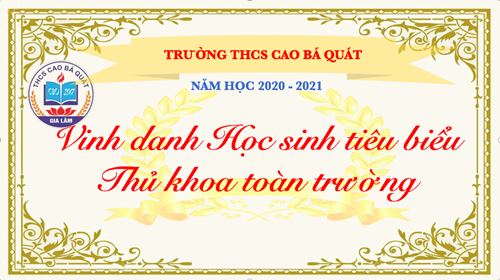 Bốn gương mặt thủ khoa trường THCS Cao Bá Quát năm học 2020-2021